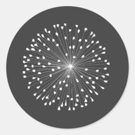 DANDELION STERNEXPLOSION IN WEISS RUNDER AUFKLEBER