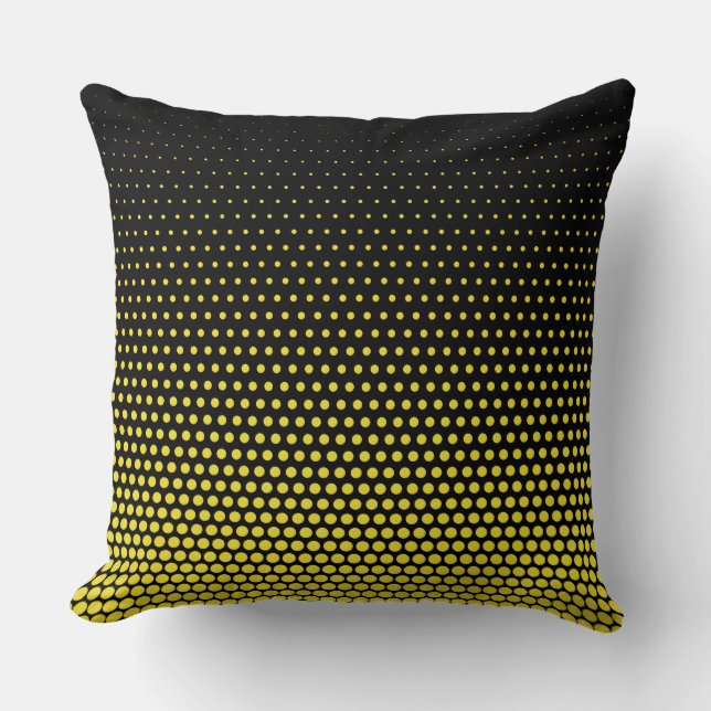 Dandelion Techno Dots Modern Black Kissen (Vorderseite)