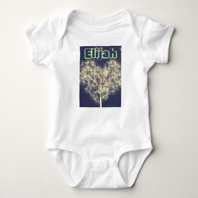 Dandelion träumt Personalisierten Baby Bodysuit. Strampler (Vorderseite)