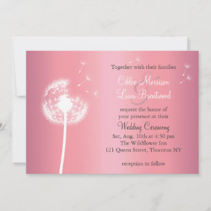 Dandelion Wedding Einladung in Rose Gold und Grau