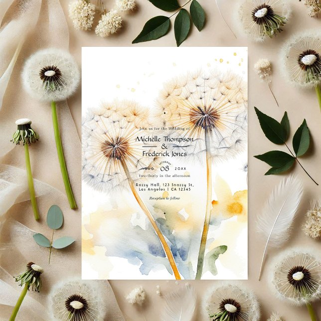 Dandelion Wedding QR Code Einladung (Dandelion Wedding QR Code Invitation)