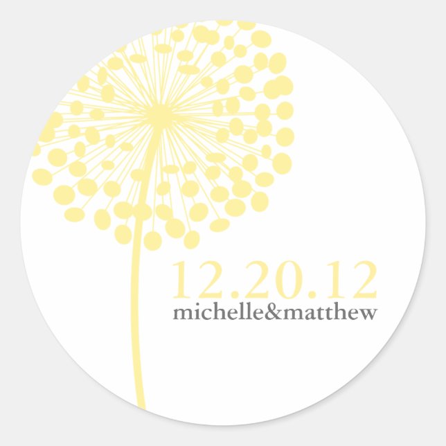 Dandelion Wedding Stickers (Vorderseite)