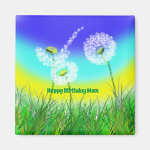 Dandelion Weed Clock, Mums Geburtstag, Kühlschrank Magnet