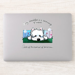 Dandelion Westie Dog Custom-Cut Vinyl Sticker