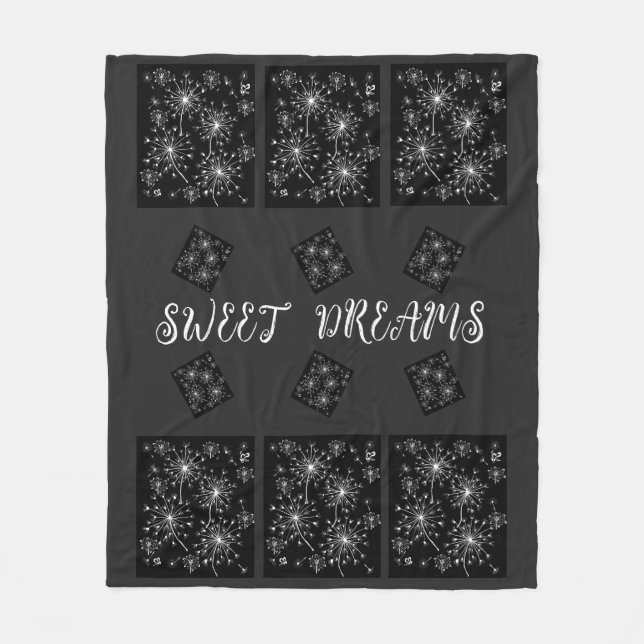 Dandelion, wilde Blume und Honigbienen Fleecedecke (Vorderseite)