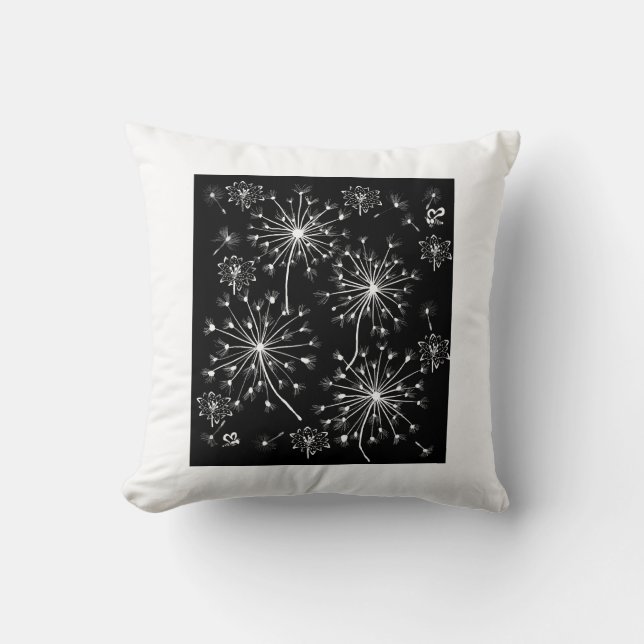 Dandelion, wilde Blume und Honigbienen Kissen (Vorderseite)