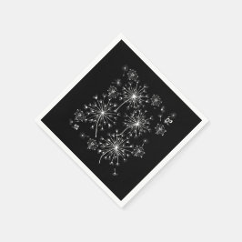 Dandelion, wilde Blume und Honigbienen Serviette