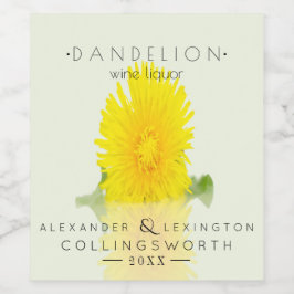Dandelion Wine Liquor Weinetikett