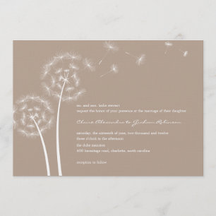 Dandelion Wish Wedding Einladungen (Latte)