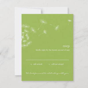 Dandelion Wish Wedding RSVP Card (Limon) Karte