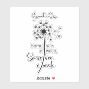 Dandelion wünscht einen Vinyl-Aufkleber nach Maß Aufkleber