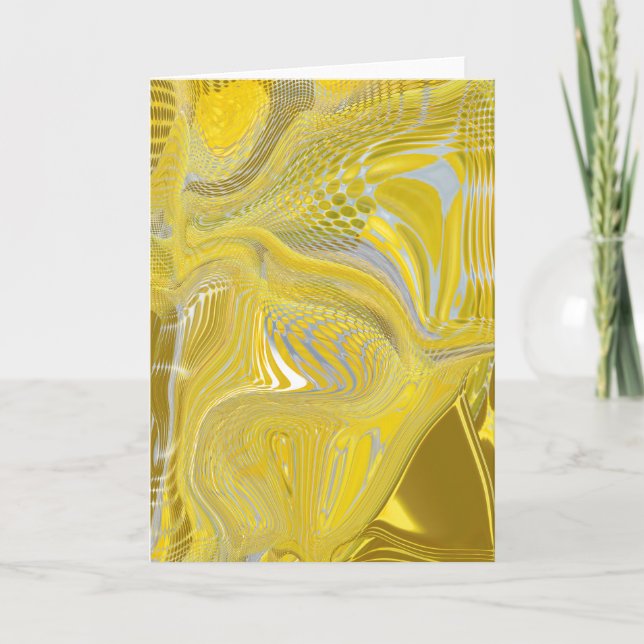 Dandelion Yellow Metallic Twirl Art Card Dankeskarte (Vorderseite)