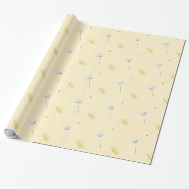 Dandelion Yellow Peach Blume Birthay Geschenkpapier (Ungerollt)