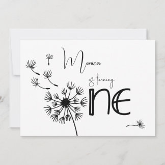 Dandelion zum ersten Geburtstag Einladung