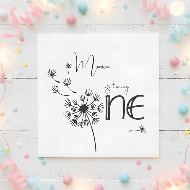 Dandelion zum ersten Geburtstag Serviette (Von Creator hochgeladen)