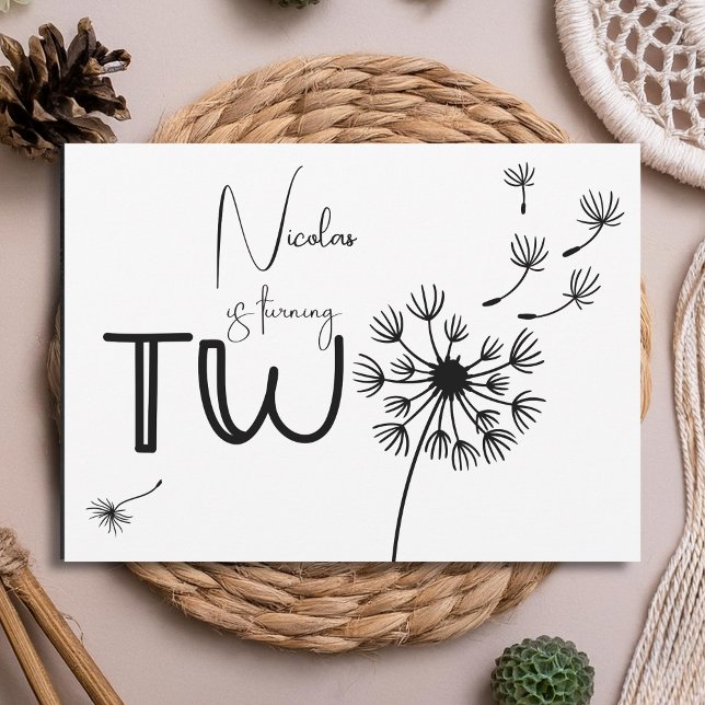 Dandelion zum zweiten Geburtstag Einladung (Von Creator hochgeladen)