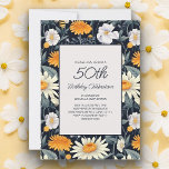 Dandelions Daisies Navy Blue Adult 50. Geburtstag Einladung<br><div class="desc">50. Geburtstagsfeier für Frauen,  die mit hübschen kleinen gelben Leuchtern und weißen Lüstern auf marinebasischem Hintergrund entworfen wurden. Personalisieren Sie Ihre persönlichen Daten,  indem Sie den Namen der Ehrengast,  ihr Alter und ihre Party-Informationen hinzufügen. Kontaktieren Sie uns für Hilfe bei der Anpassung oder um passende Produkte anzufordern.</div>