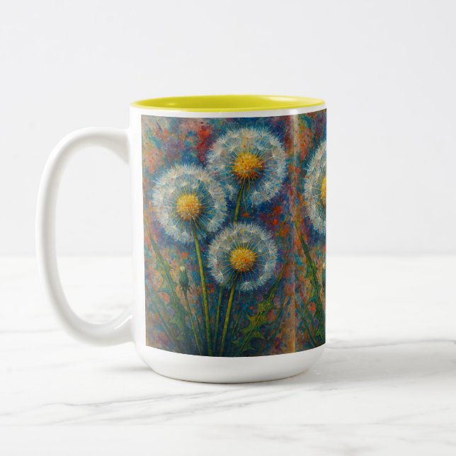 Dandelions Zwei-Tone-Tasse Zweifarbige Tasse (Links)
