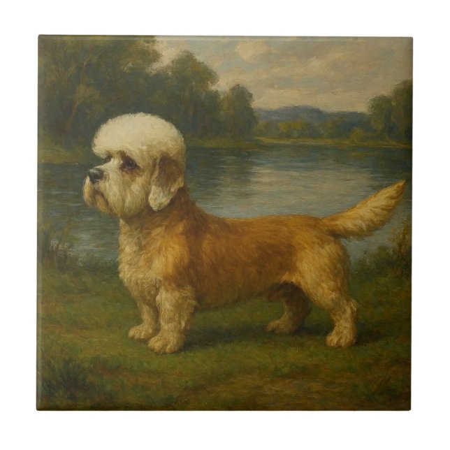 Dandi Dinmont Terrier Fliese (Vorderseite)