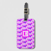 Dandie Dinmont Dog Lover Pink & Blue Monogram