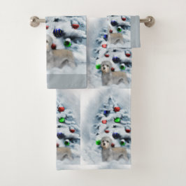 Dandie Dinmont Terrier Christmas Badhandtuch Set