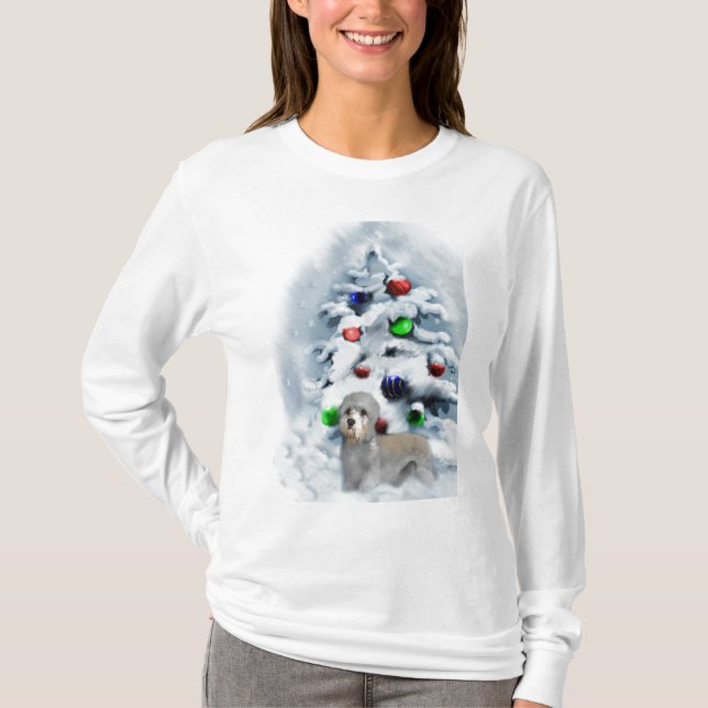 Dandie Dinmont Terrier Christmas T-Shirt (Vorderseite)