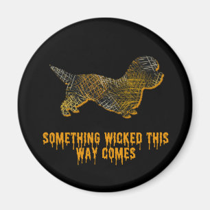 Dandie Dinmont Terrier Dog Silhouette Halloween Magnet