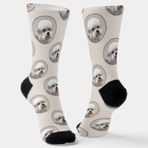 Dandie Dinmont Terrier Gemälde Originale Hunde Kun Socken