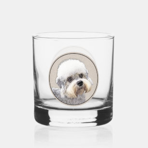 Dandie Dinmont Terrier Gemälde Originale Hunde Kun Whiskyglas