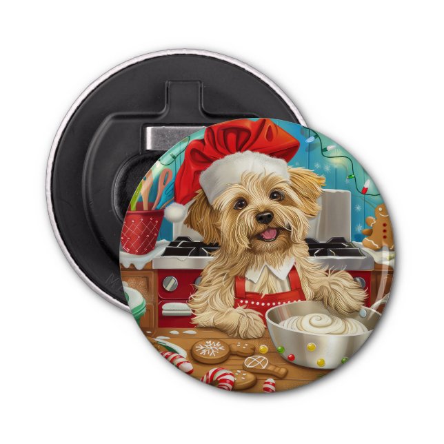 Dandie Dinmont Terrier Holiday Baking: Weihnachten Flaschenöffner (Vorderseite)