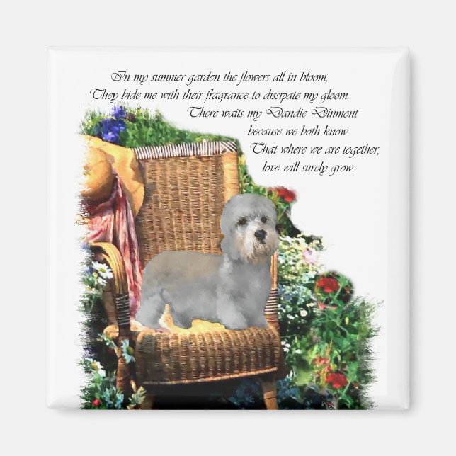 Dandie Dinmont Terrier Kunstgewerbe Magnet (Vorne)