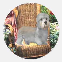 Dandie Dinmont Terrier Kunstgewerbe Runder Aufkleber