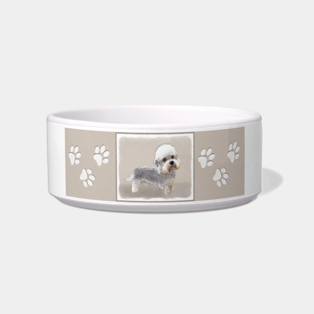 Dandie Dinmont Terrier Malerei Original Hund Kunst Napf (Rechts)