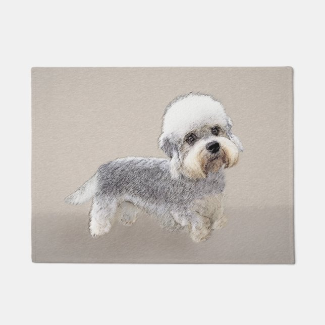 Dandie Dinmont Terrier Painting Original Dog Art Fußmatte (Vorderseite)