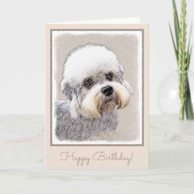 Dandie Dinmont Terrier Painting Original Dog Art Karte (Vorderseite)