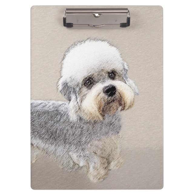 Dandie Dinmont Terrier Painting Original Dog Art Klemmbrett (Vorderseite)