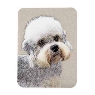 Dandie Dinmont Terrier Painting Original Dog Art Magnet