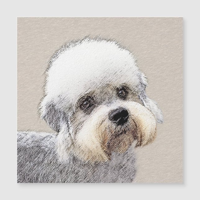 Dandie Dinmont Terrier Painting Original Dog Art Magnetkarte (Vorderseite)