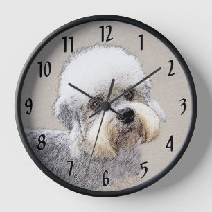 Dandie Dinmont Terrier Painting Original Dog Art Uhr