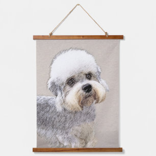 Dandie Dinmont Terrier Painting Original Dog Art Wandteppich Mit Holzrahmen