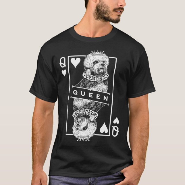 Dandie Dinmont Terrier Queen Of Hearts  Dog T-Shirt (Vorderseite)