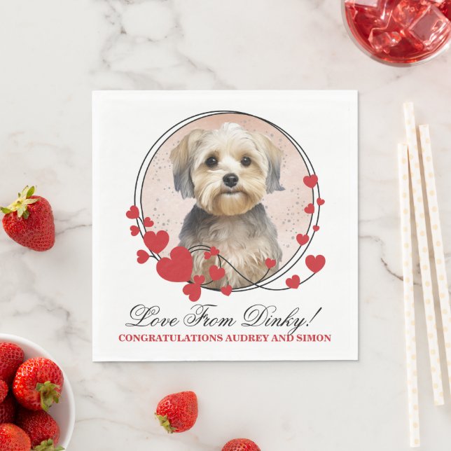 Dandie Dinmont Terrier Red Heart Frame Foto Serviette (Beispiel)