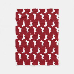 Dandie Dinmont Terrier-Silhouette-Muster-Rot Fleecedecke