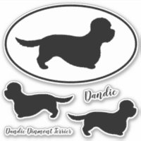 Dandie Dinmont Terrier Silhouetten Sticker Set