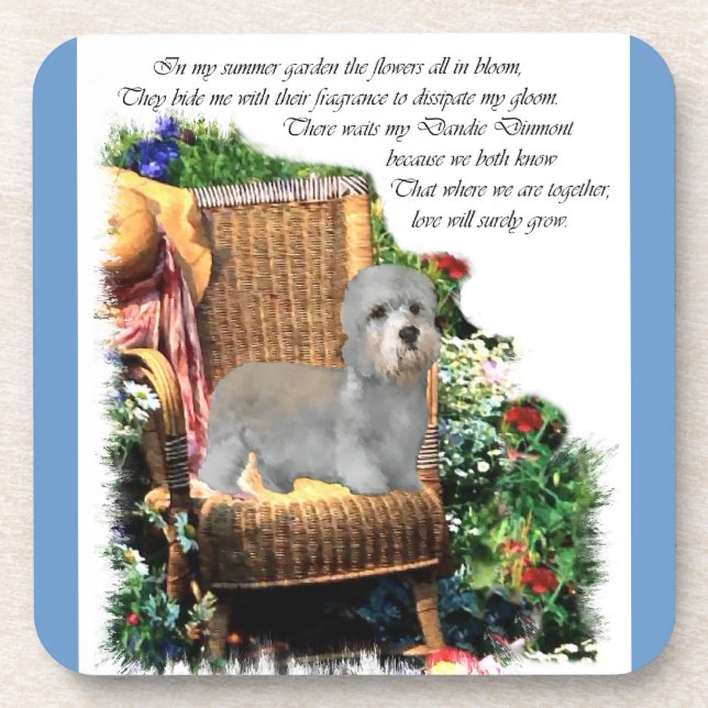 Dandie Dinmont Terrier Summer Garden Art Getränkeuntersetzer (Vorderseite)