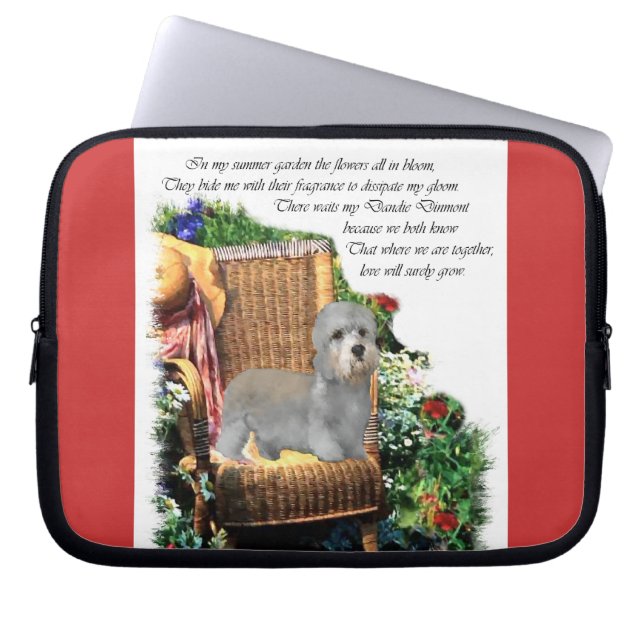 Dandie Dinmont Terrier Summer Garden Art Laptopschutzhülle (Vorderseite)
