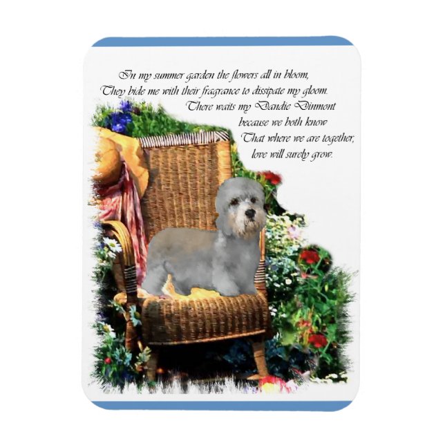 Dandie Dinmont Terrier Summer Garden Art Magnet (Vertikal)