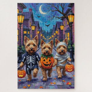 Dandie Dinmont Terrier Trick-or-Treating Halloween Puzzle