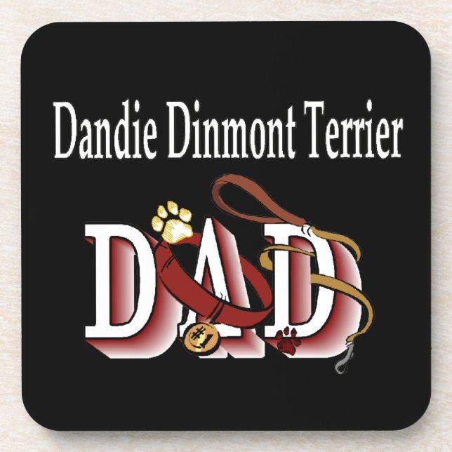 Dandie Dinmont Terrier VATER Getränkeuntersetzer (Vorderseite)