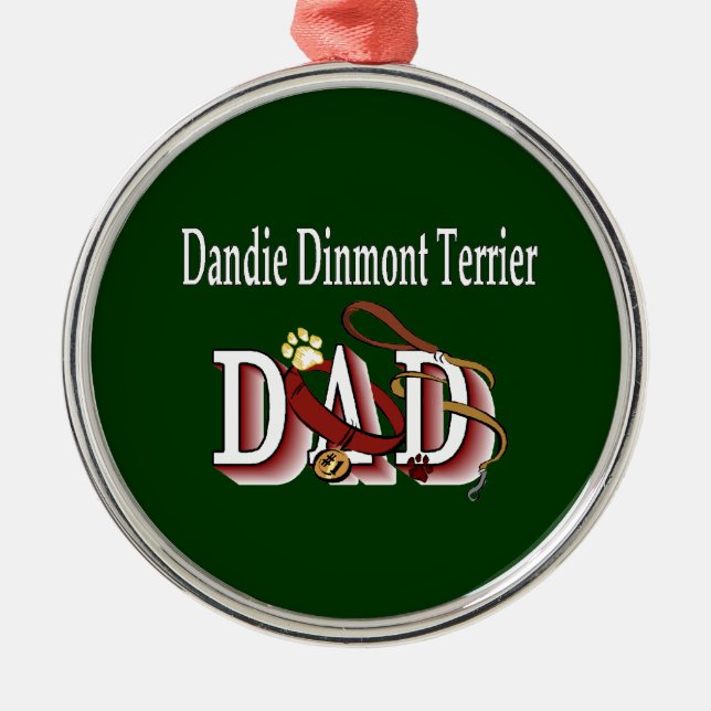 Dandie Dinmont Terrier VATER Silbernes Ornament (Vorne)